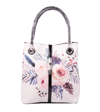 Torebka do ręki i na ramię z motywem kwiatowym