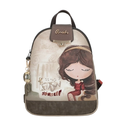 Anekke Muse śliczny plecak miejski z ozdobną klapką i nadrukiem